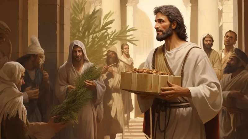 1st century Christian giving a gift to the church