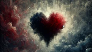 Art of a heart that is sad