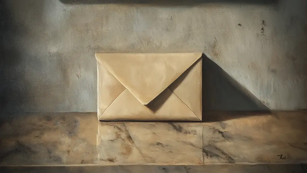 Envelope on a counter