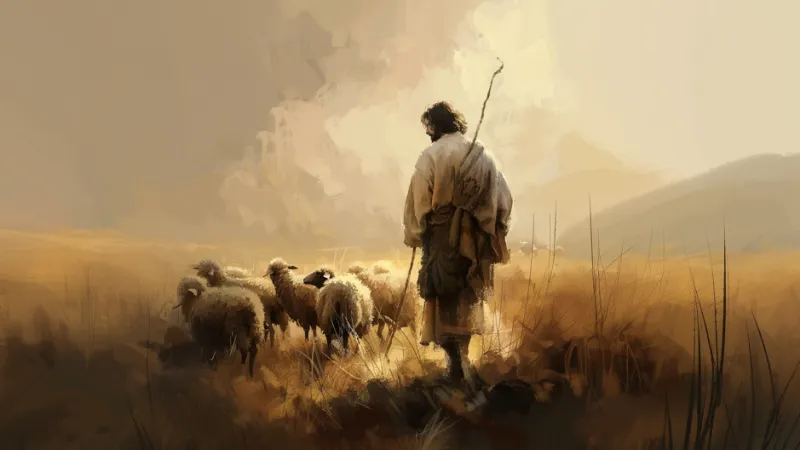 Jesus as a shepherd