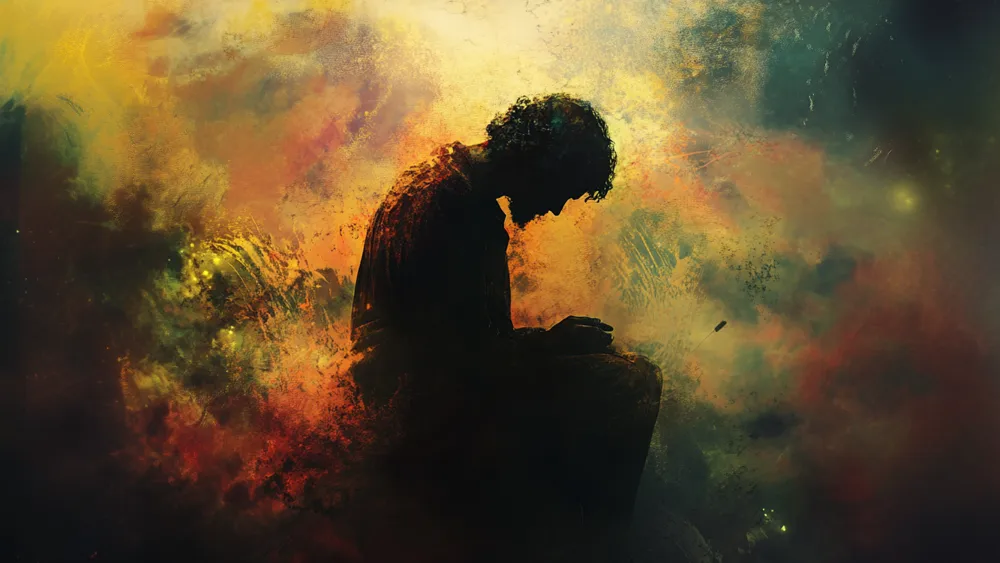 Man repenting of his sins