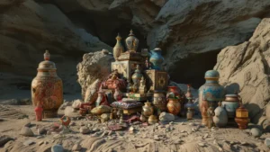 Pile of gifts from ancient Arab lands