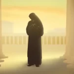 Religious person in a temple