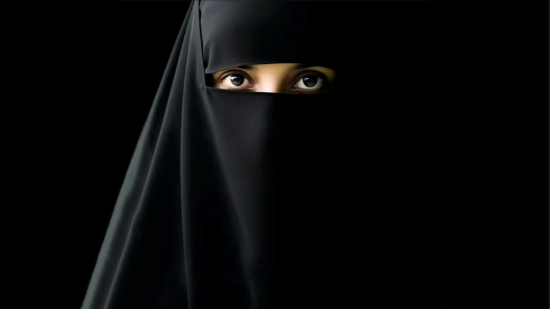Saudi woman in niqaab