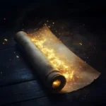 Scroll that has light coming out from it
