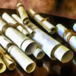 مخطوطات موضوعة على الطاولة