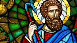 The apostle Mark stained glass