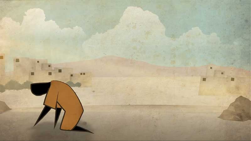 animation of the parable of the lost son who is sad