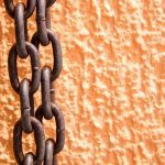 steel chains against wall