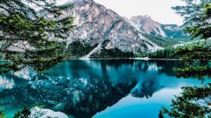 creation mountain in front of lake