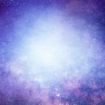 Image of outer space with colors of blue white and purple