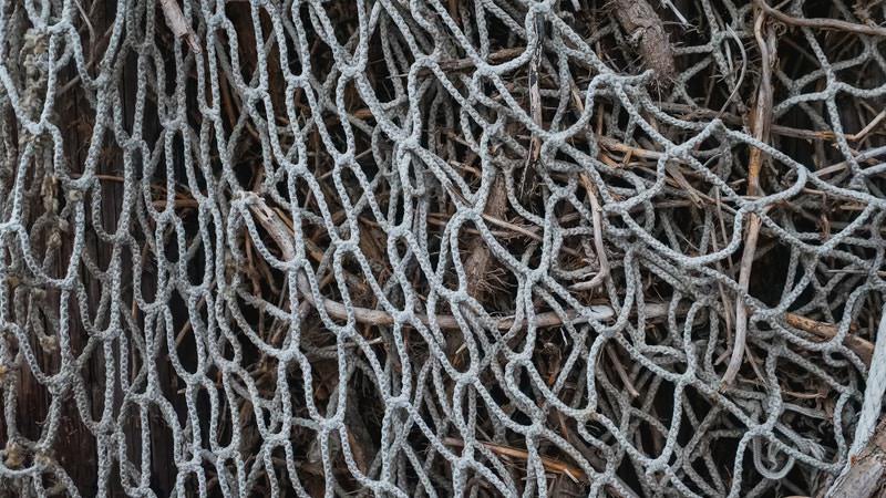 a dirty and used fishing net