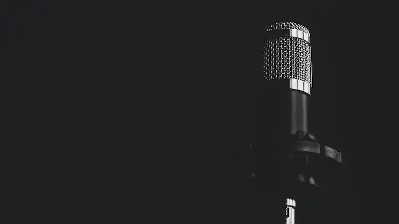 mic in a dark room