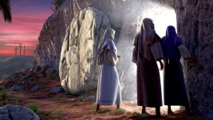 Three women at the tomb of jesus