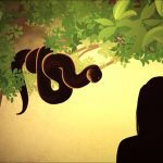 animation of the snake with the woman in the garden of eden