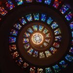 spiral of stained glass windows