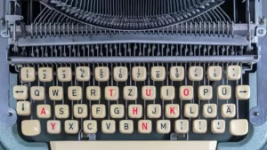 typewriter with thankyou on it