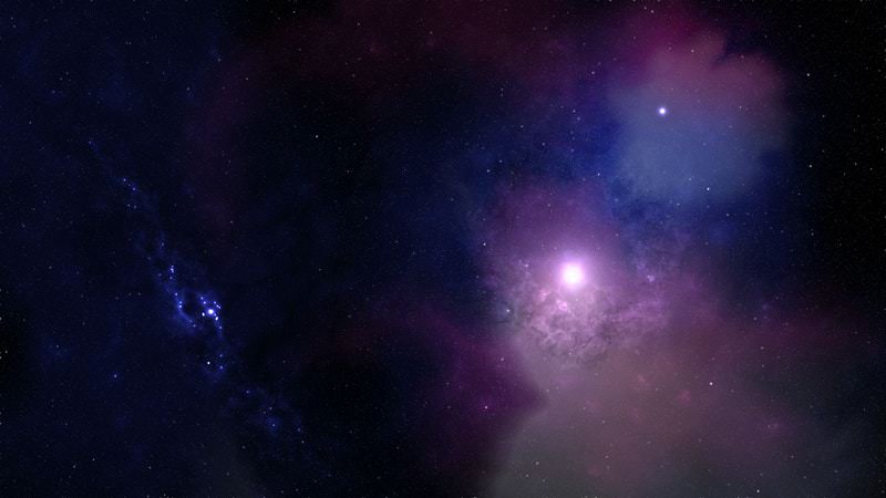 Lights in the universe with blue and purple colors